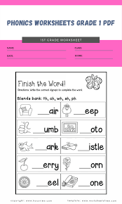 phonics worksheets grade 1 pdf 1 worksheets free