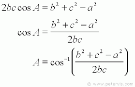Using the law of cosines to find an unknown angle 1. Cosine Rule