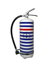 Support acier peint pour extincteur 6 kg 3950616. Extincteur 6 Kg Poudre Abc Design Marine National Blanc