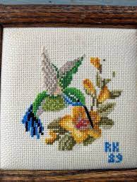 My small cross stitch collection. Vintage Framed Set Of Two Small Counted Cross Stitch Humming Birds Cross Stitch Flowers Cross Stitch Rose Cross Stitch Patterns Flowers