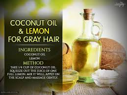 The lemon juice content includes high amounts of phosphorus and vitamin b and c, which nourish the hair and treat grey hair. Coconut Oil And Lemon Mixture It Turns Gray Hair Back To Its Natural Color