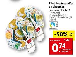Offre Filet De Pieces D Or En Chocolat Chez Lidl