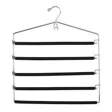 Swing like a ape while hanging from a rope. 5 Bar Padded Tie Trouser Hanger With Belt Hook Lakeland