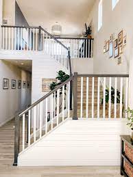 Staircase Railing Update Sprucing Up Mamahood Staircase Railing Design Staircase Remodel Diy Staircase