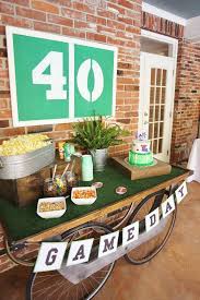 40th Birthday Decoration Ideas For Him Football Themed Game Day Party Table From A Tailgate Football 40th Birthday Party Soccer Birthday Parties Sports Themed Birthday Party Sports Birthday Party