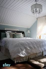 Although most ceilings are white, match your sloped ceiling with the walls of the room to create a sense of height; 35 Painting Slanted Walls Ideas Slanted Walls Attic Rooms Home