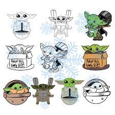 Download Baby Yoda Svg Bundle Svg Files For Silhouette Files For Cricut Svg Dxf Eps Png Instant Download Disney Silhouettes Star Wars Art Svg