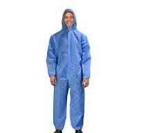 Disposable Coveralls for Men and Women, X-Large. Blue Hazmat Suit Costume. Water-Resistant SMS Polypropylene Painters Suit with Hood, Elastic Cuffs ...