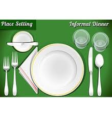 Then, the flatware is arranged around the plate in the order in which it will be used: Formal Place Setting Vector Images Over 100