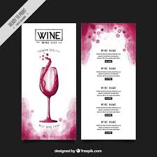 List With Different Types Of Wines Premium Vector Freepik Vector Watercolor Menu Design Hand Wine List Wine List Menu Wine Design