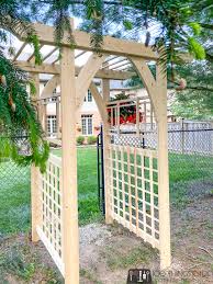 Dig one trench roughly 10 inches deep, 54 inches long and 12 inches wide and pour in 3 to 4 inches of pea gravel. Diy Garden Arbour Diy Garden Arbor 100 Things 2 Do