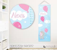 Elephant Growth Chart Personalized Growth Chart Kids Room
