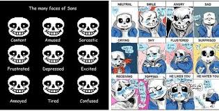 Canon Vs Fanon If I Ever Meet Sans In Real Life I Will Make Sure He Doesn T See The Picture On The Right So He D Undertale Expression Challenge Undertale Au