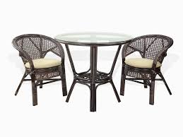 Charming beach house dining room. 2 Arm Chairs Pelangi Rattan Wicker Dining Set Of Round Table Glass Top Dark Brown Home Living Dining Room Furniture Kromasol Com