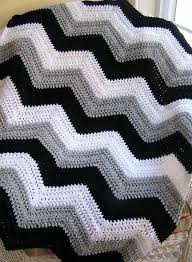 Black And White Striped Baby Blanket New Chevron Zig Zag Baby Blanket Afghan Wrap Crochet Knit Lap Robe Wheelchair Ripple Stripes Lion Vanna Yarn Black Gray White Handmade Usa Chevron Crochet Crochet Blanket Zig Zag Crochet