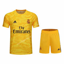 2019 2020 Real Madrid Goalkeeper Yellow Thailand Soccer Uniform 418 Real Madrid Goalkeeper Soccer Uniforms Real Madrid