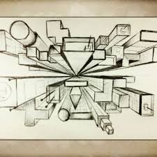 1 Point Perspective Perspective Art Geometric Shapes Drawing One Perspective Drawing