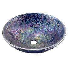 Choose from our large selection of bathroom sinks to find the perfect fit for your home. Jsg Oceana Circular Vessel Bathroom Sink Sink Finish Slate Blue Glass Vessel Sinks Vessel Sink Bathroom Bathroom Sink