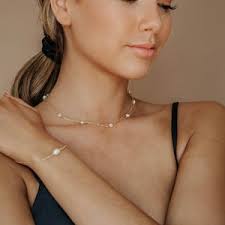 Pearl Necklace, Bridal Pearl Necklace, 14kt Gold Filled or Sterling Silver,  Bridal Party Jewelry, Bridal Jewelry Set for Bride Simple