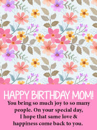 This happy birthday mom cake topper is perfect for a birthday party, celebration, mother's day celebration and much more! Birthday Cards For Mother Birthday Greeting Cards By Davia Free Ecards
