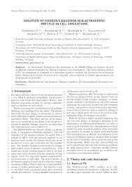 Pdf Solutioin Of Poisson S Equation In Electrostatic Particle On Cell Simulation