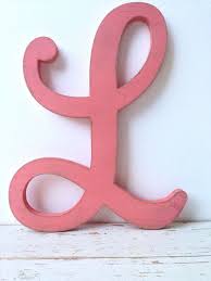 Letter L Script Cursive Wood Wedding Home Decor Coral Or You Choose Mdf Letter L Decorative Letters Name Crafts