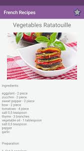Most popular french dishes · ratatouille · coq au vin · raclette · macaron · boeuf bourguignon · bouillabaisse · baguette · escargot. French Cuisine Recipes For Android Apk Download