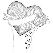 Heart With Flower 3d Illusion Lamp Vector File For Laser And Cnc 3bee Studio 3d Illusion Lamp 3d Illusions Illusions