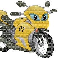 Motorbike cross stitch patterns free. X Stitch Magic Cartoon Motorcycle