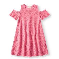 Btween Cold Shoulder Lace Swing Dress Big Girls Size 10 Orange Lace Swing Dress Cold Shoulder Lace Swing Dress