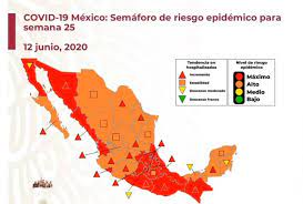 En la conferencia vespertina 112 desde palacio nacional, explicó que para la construcción del mapa de riego covid 19 se toman en cuenta cuatro indicadores: Mapa De Mexico Del Semaforo Epidemiologico Del 15 Al 21 De Junio As Mexico