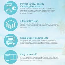 Well, those looking for septic safe toilet paper should take the time to check out this tissue from member's mark. Buy Rv Toilet Paper Quick Dissolve For Septic Safe 4ply 12 Rolls Bath Tissue For Camping Marine Rv Holding Tanks Ultra Soft Strong And Highly Absorbent Online In Vietnam B07dmpy2m8