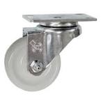 3" Swivel Caster - Solid White Nylon Wheel