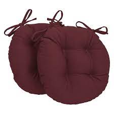 blazing needles 16 x 16 round twill dining chair cushions with ties set of 2 in 2021 round chair cushions tufted chair cushion round chair