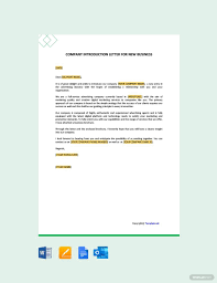 Free Company Introduction Letter For New Business Template Word Google Docs Apple Pages Outlook In 2020 Company Introduction Introduction Letter Letter Template Word