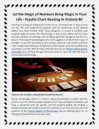 Psychic Chart Reading In Vic Numerology Can Bring Magic In