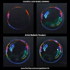 Mahesh Pendam Soap Bubble Drawing Time Lapse Drawing Phases Bubble Drawing Black Paper Drawing Soap Bubbles