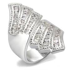 Zawadee Rhodium Brass Ring Aaa Grd Cz Clear Sz 6 7x108 6 Walmart Com Walmart Com