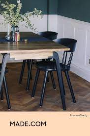 lucien table extensible 6 a 8 personnes bois de manguier teinte fonce et metal noir table a manger industriel table extensible table a rallonge
