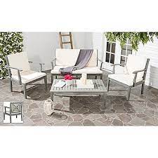 Safavieh Del Mar 4 Piece Outdoor Furniture Set Outdoor Furniture Sets Conversation Set Patio Patio Seating