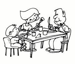 Imágenes de la familia para colorear, pintar e imprimir. Dibujos Familia Compartiendo Educacion Preescolar
