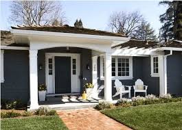 Curb Appeal Addition Portico To Front Door And Pergola To Side Door Ranch House Exterior Home Exterior Makeover House Paint Exterior