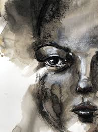 Black And White Acrylic Painting Portrait Charcoal Mixed Media Portrait Drawing Black And White Acrylic Paint Ink Pastel Female Face Art Original Monochrome Portraiture On Paper Portraiture Drawing Drawings Mixed Media Portrait