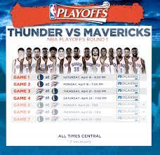 All the series from the 2016 playoffs with results for all the games played, date, location, series winner and more information. Thunder 2016 First Round Playoff Schedule Announced Oklahoma City Thunder