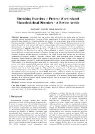 An introduction to stretching plus a full body routine. Pdf Stretching Exercises To Prevent Work Related Musculoskeletal Disorders A Review Article