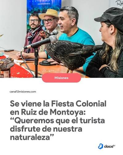 &#55356&#57307️ Ruiz de Montoya se prepara para la 4� Fiesta Colonial, que se realizar� los d�as 18 y 19 de julio en el predio del Salto Cu�� Pir�, con entrada libre y