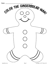 Gingerbread man coloring page blank. 3 Printable Gingerbread Man Activities Supplyme