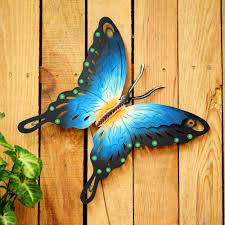 Hand made 4ft wide dragonfly wall hanging. Unique Blue Butterfly Steel Wall Sculpture Mexico Soul Of Harmony Novica
