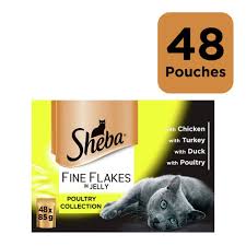 Buy Sheba Fine Flakes Cat Food Poultry In Jelly 48 Pouches Cat Food Argos In 2020 Food Pouch Food Animals Cat Food