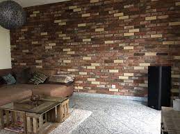Riemchen wand wohnzimmer einzigartig riemchen klinker verblender. Klinkeroptik Mit Ziegelriemchen Innenwande In Steinoptik Riemchenwerk